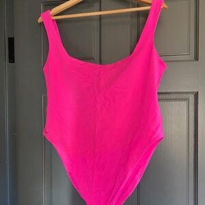 Mara Hoffman Hot Pink High Cut Swimsuit size L-XL